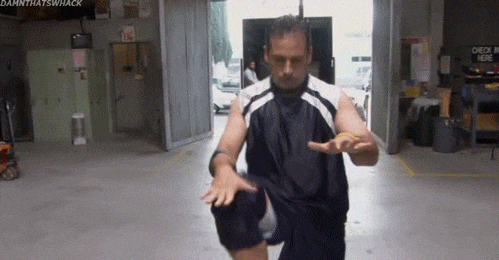Should I get a personal trainer: man doing some high knees GIF