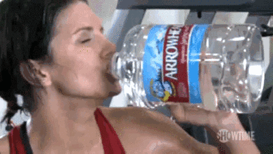 Gina Carano drinking water GIF