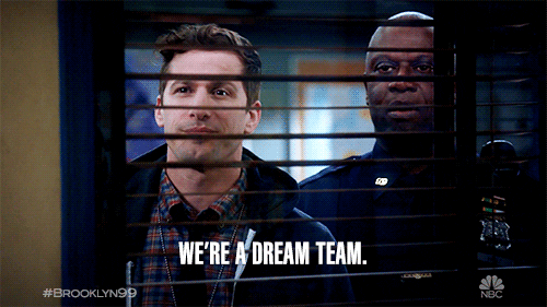 Detective Jake and Captain Ray from Brooklyn Nine-Nine GIF