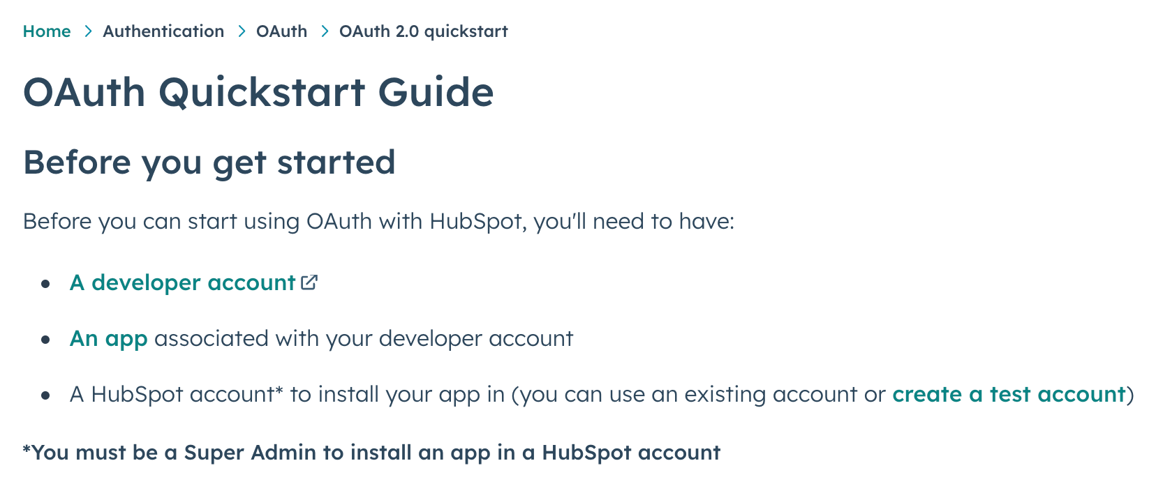 HubSpot Authentication Overview