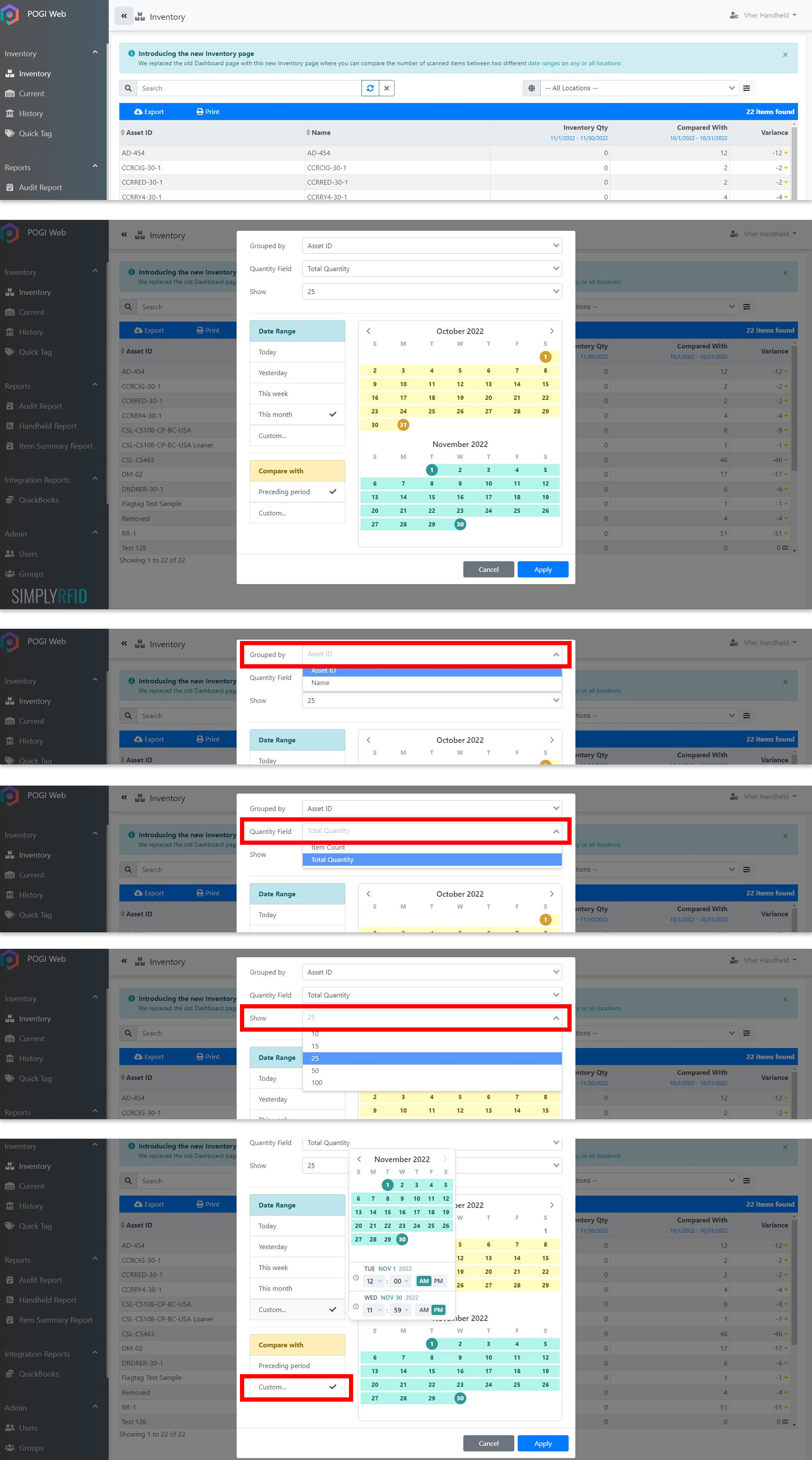 7-inventory report modal