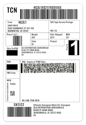 Military Shipping Label