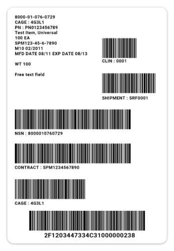 DOD RFID Unit Pack Tag