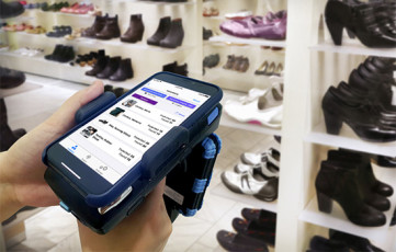 Wave RFID Retail Inventory System Handheld Image With Shoes