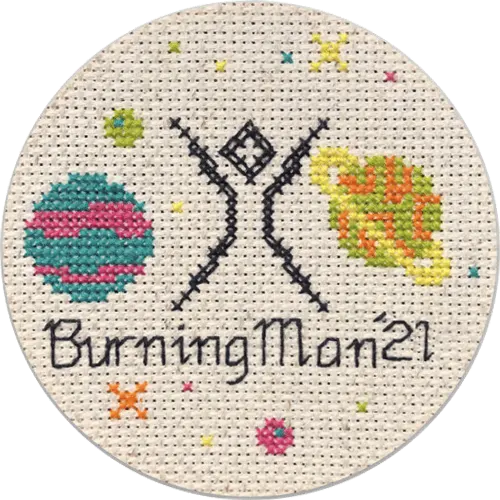 Cross stitch sticker
