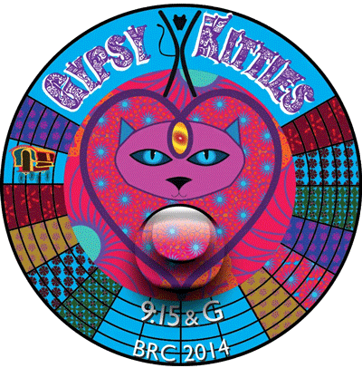 Shaun Vine UI Designer - Image of a circular sticker with a cat's face and bright colors built with Adobe Illustrator.