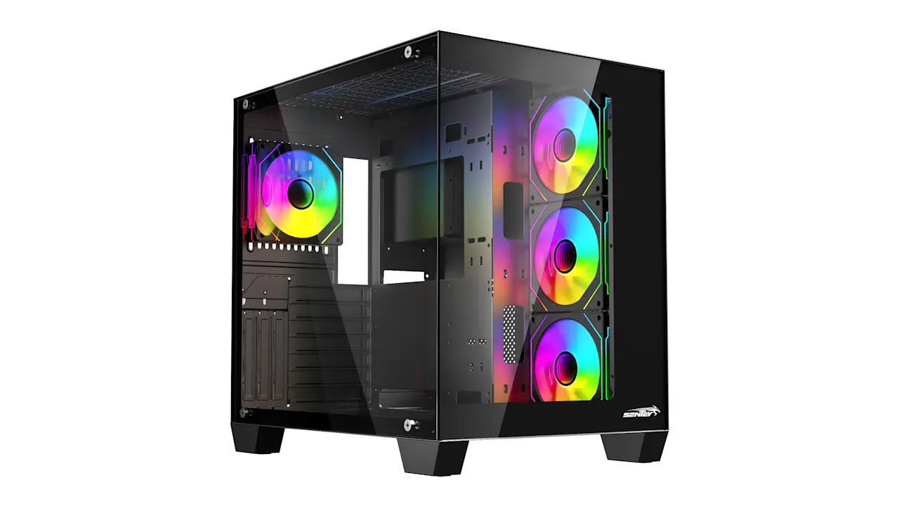 Sentey A35 PWM ATX 4 Fan ARGB Vidrio Templado Negro