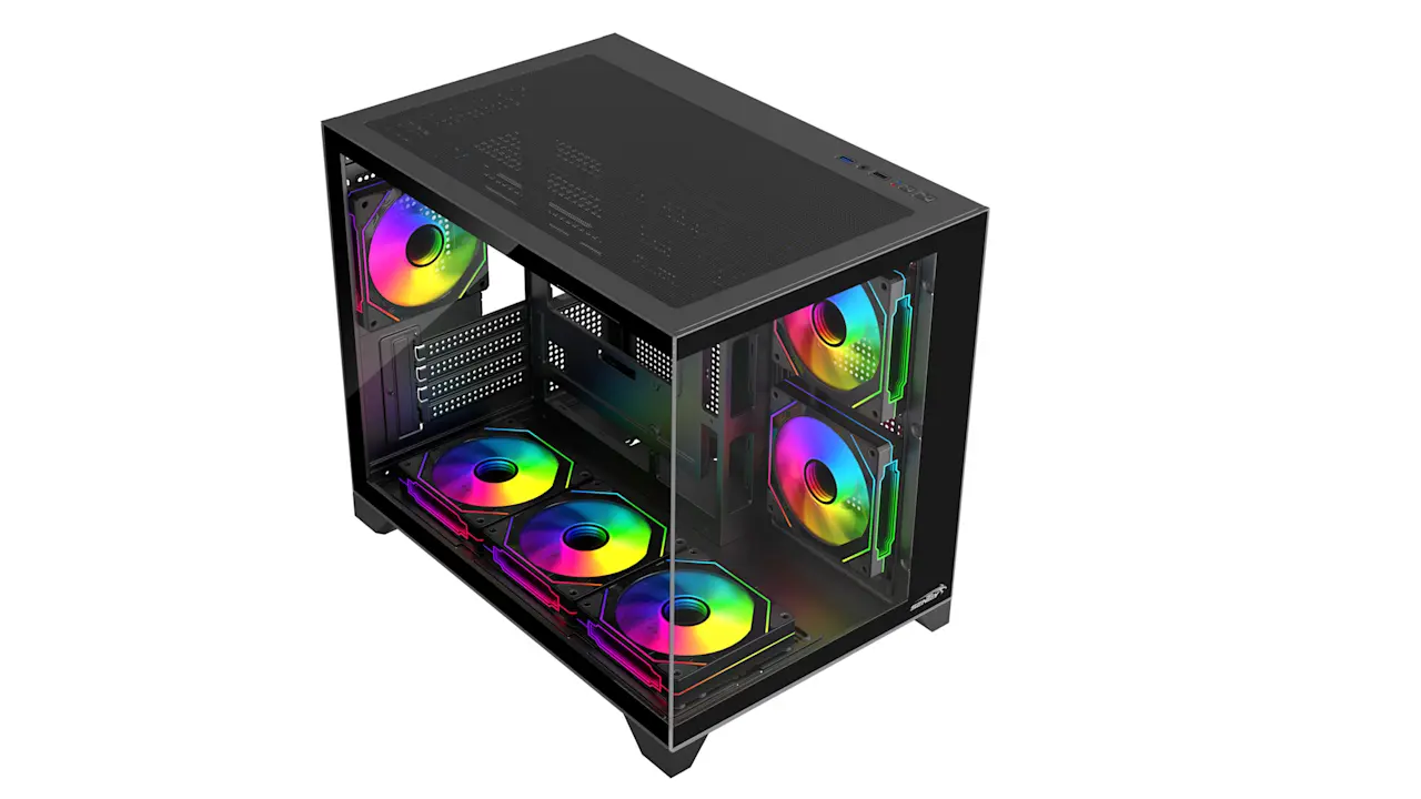 Sentey A20 Pro 6 Fan ARGB Vidrio Templado Negro