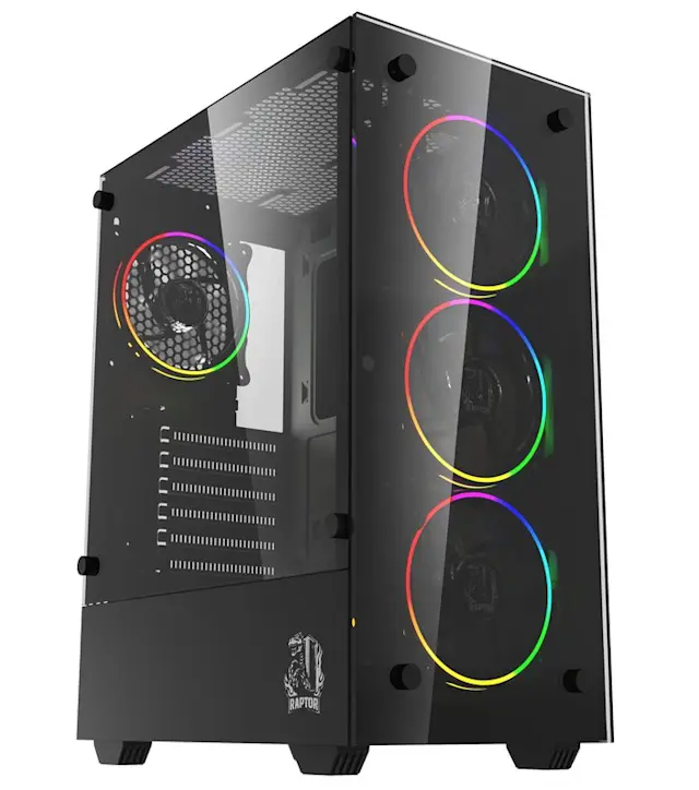 Raptor Eclypse Tg X2 Mid-tower RGB Fan X4
