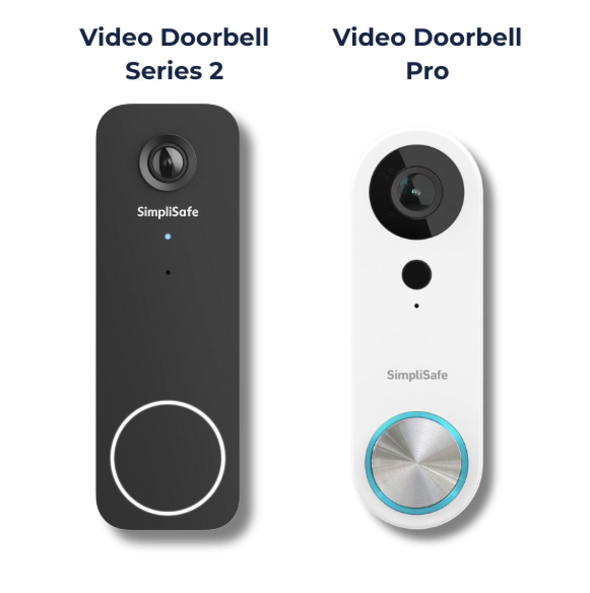 The Video Doorbell Series 2 and Video Doorbell Pro side by side.