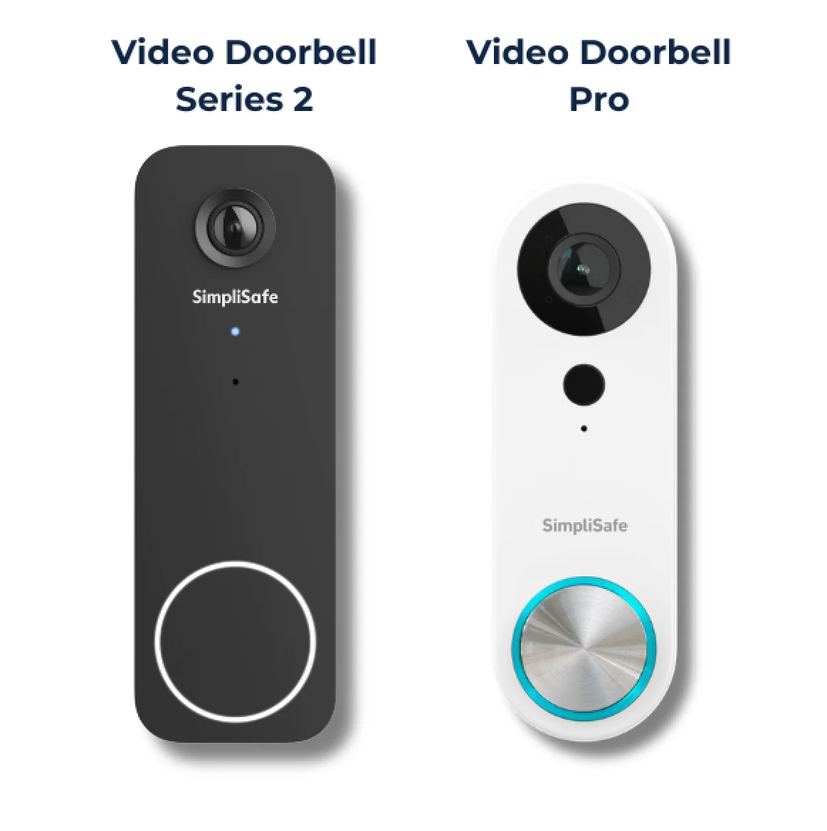 The Video Doorbell Series 2 and Video Doorbell Pro side by side.