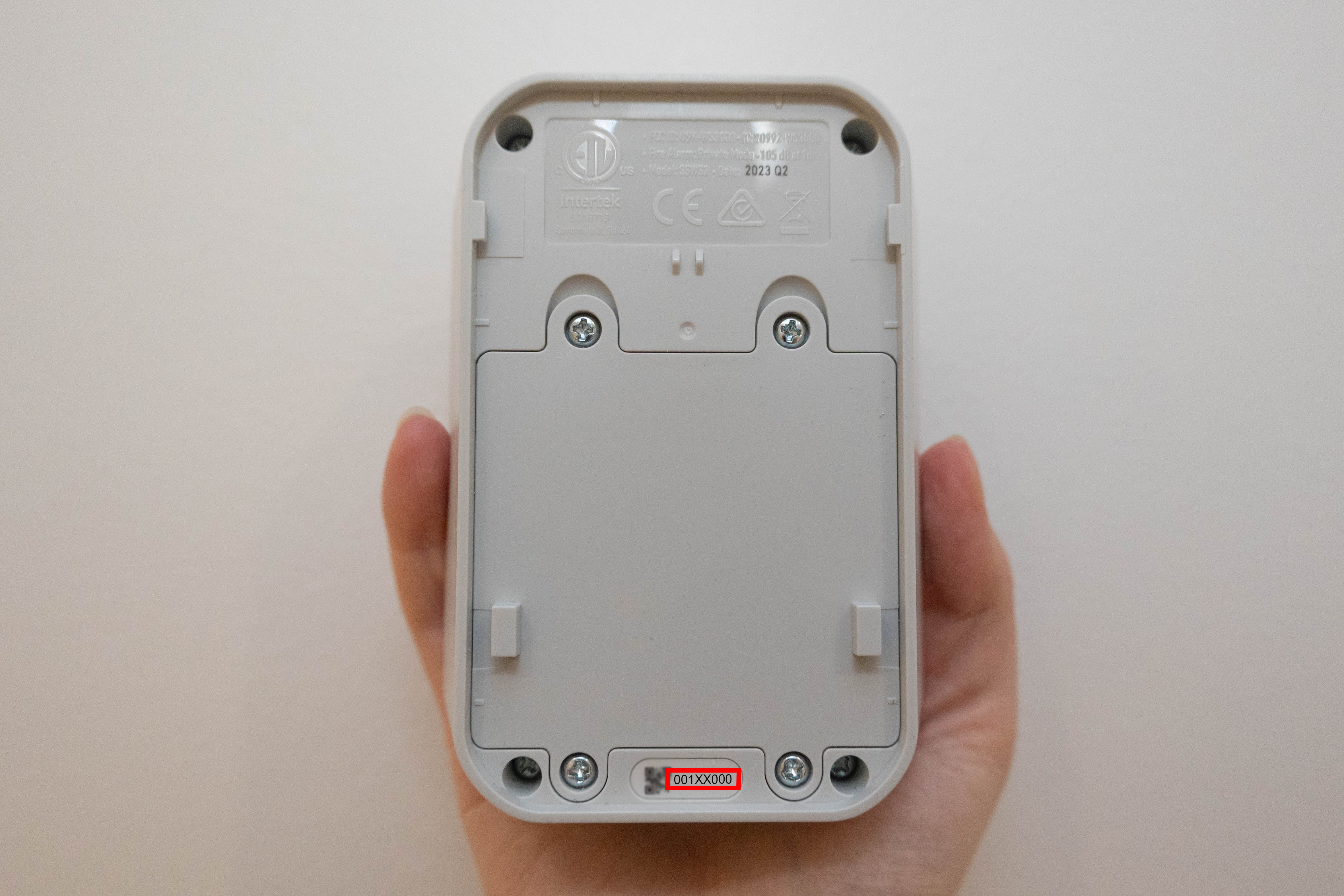 Serial number for Extra Sirens are on the back of the device, underneath the bracket