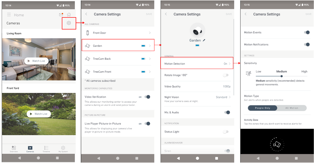 Visualization of how to turn on system push notification steps 1-4 as described in next section of article
