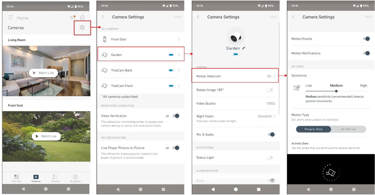 Visualization of how to turn on system push notification steps 1-4 as described in next section of article