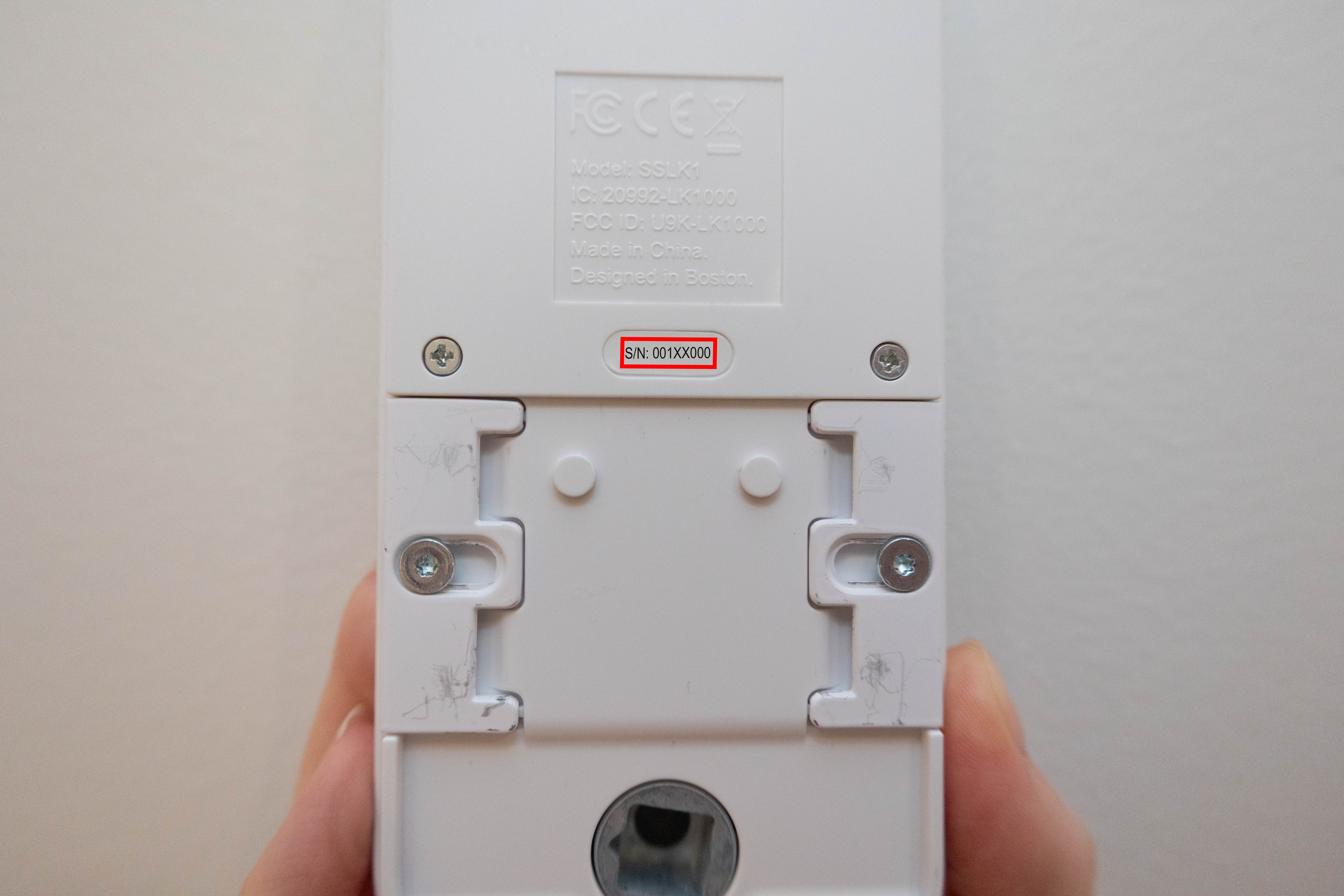 Serial number can be found on the back of the Smart Lock