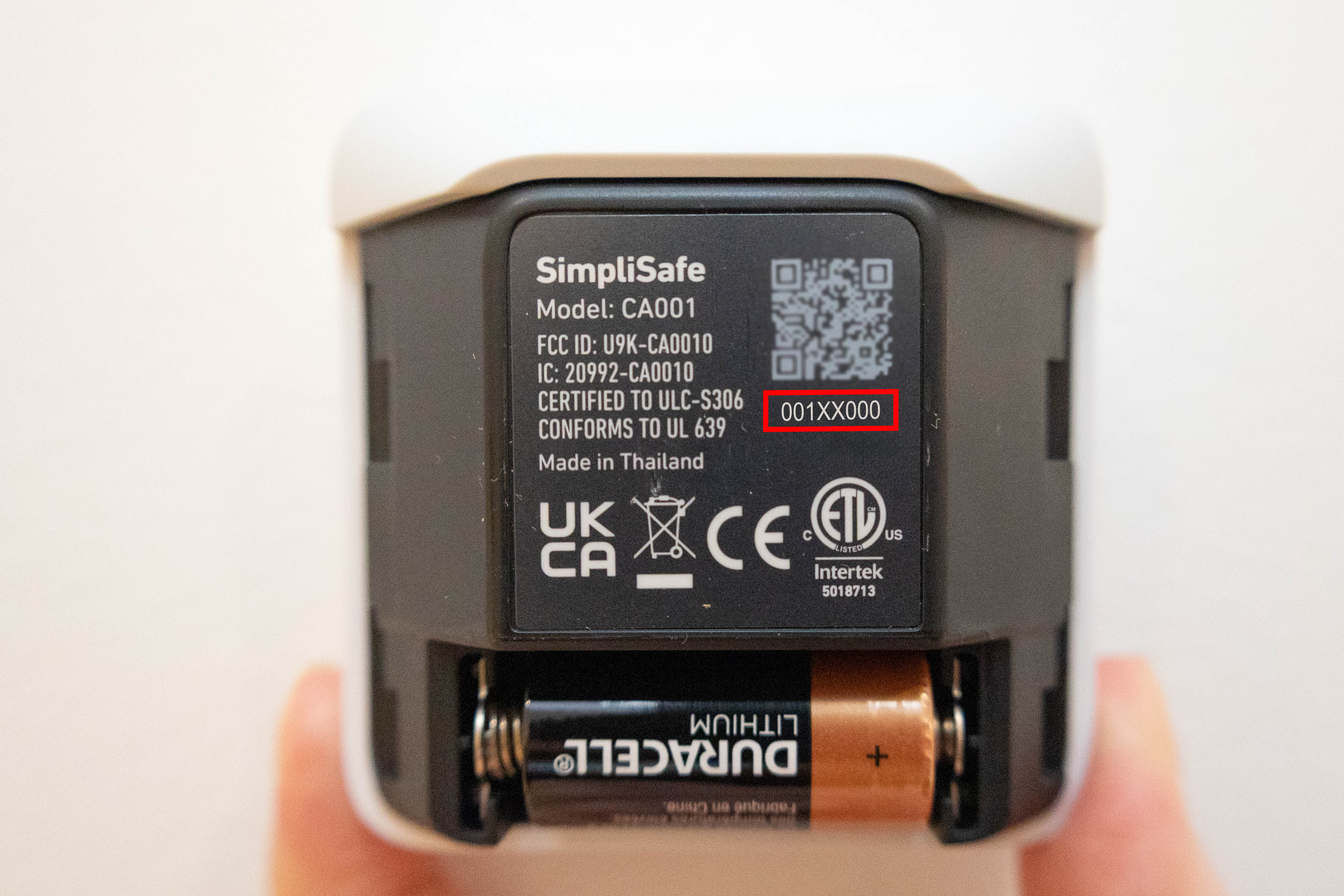 Slide the backing off of the Motion Sensor Gen 2 to see the serial number