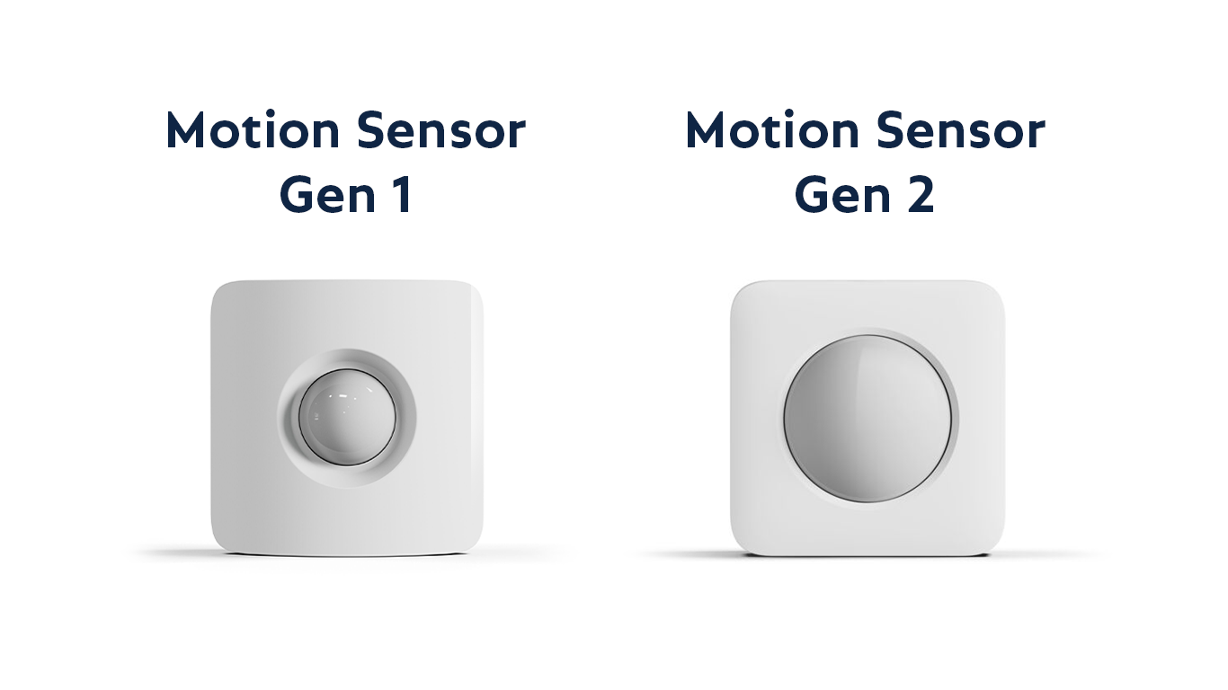 Motion Sensor Gen 1 and Motion Sensor Gen 2 side by side
