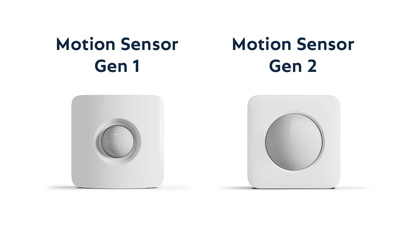Motion Sensor Gen 1 and Motion Sensor Gen 2 side by side