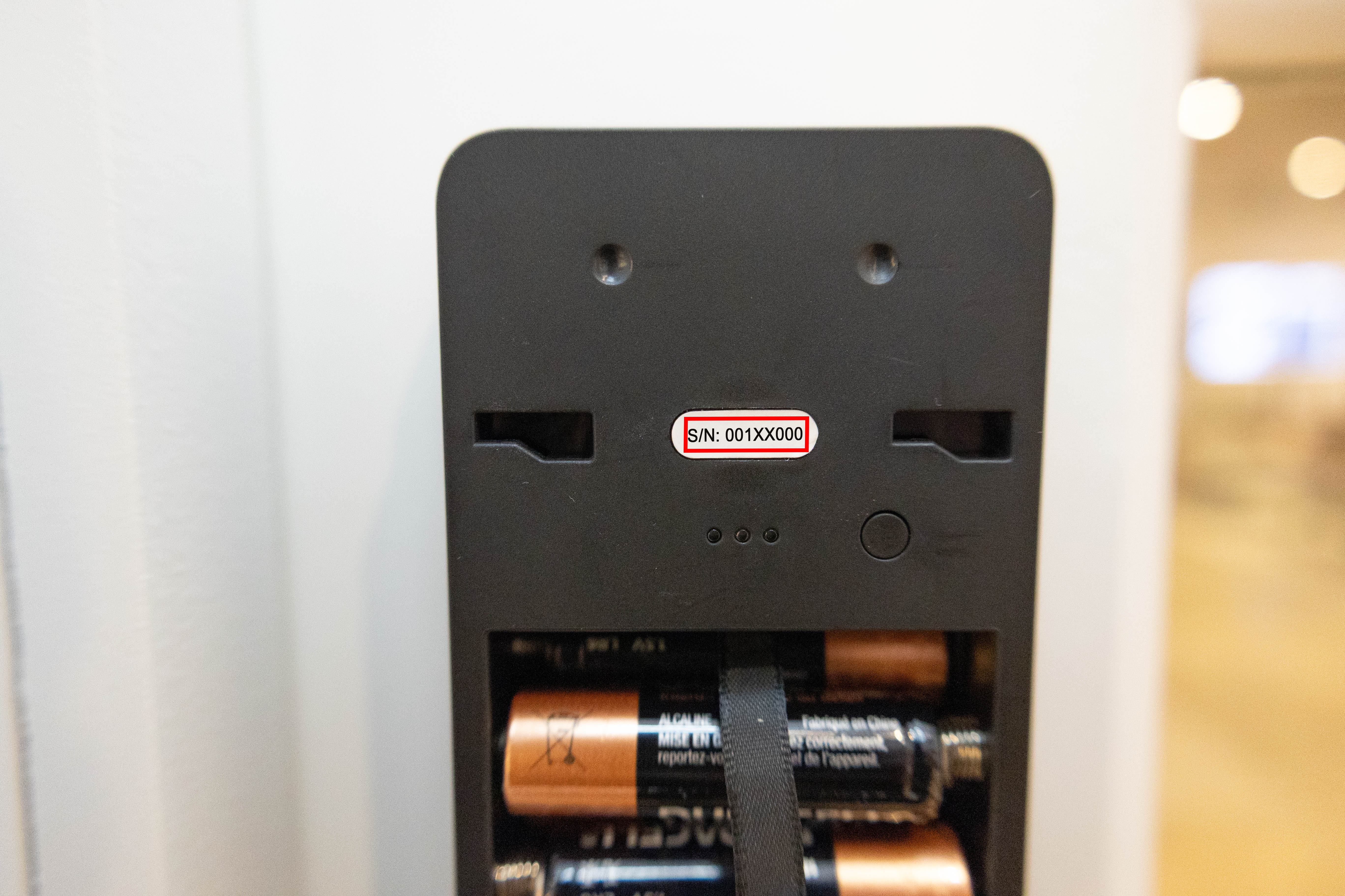 Serial number can be found right above the battery compartment on the back of the Smart Lock