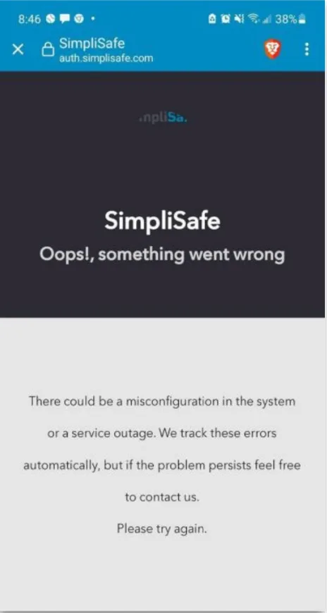 Oops! something went wrong wrong app error message