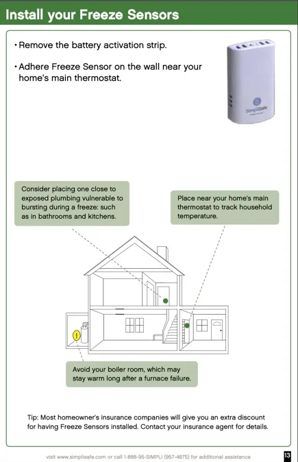 A manual for the Original Temperature Sensor that displays the installation instructions and provides tips on where to physically place the sensor within your home or business.