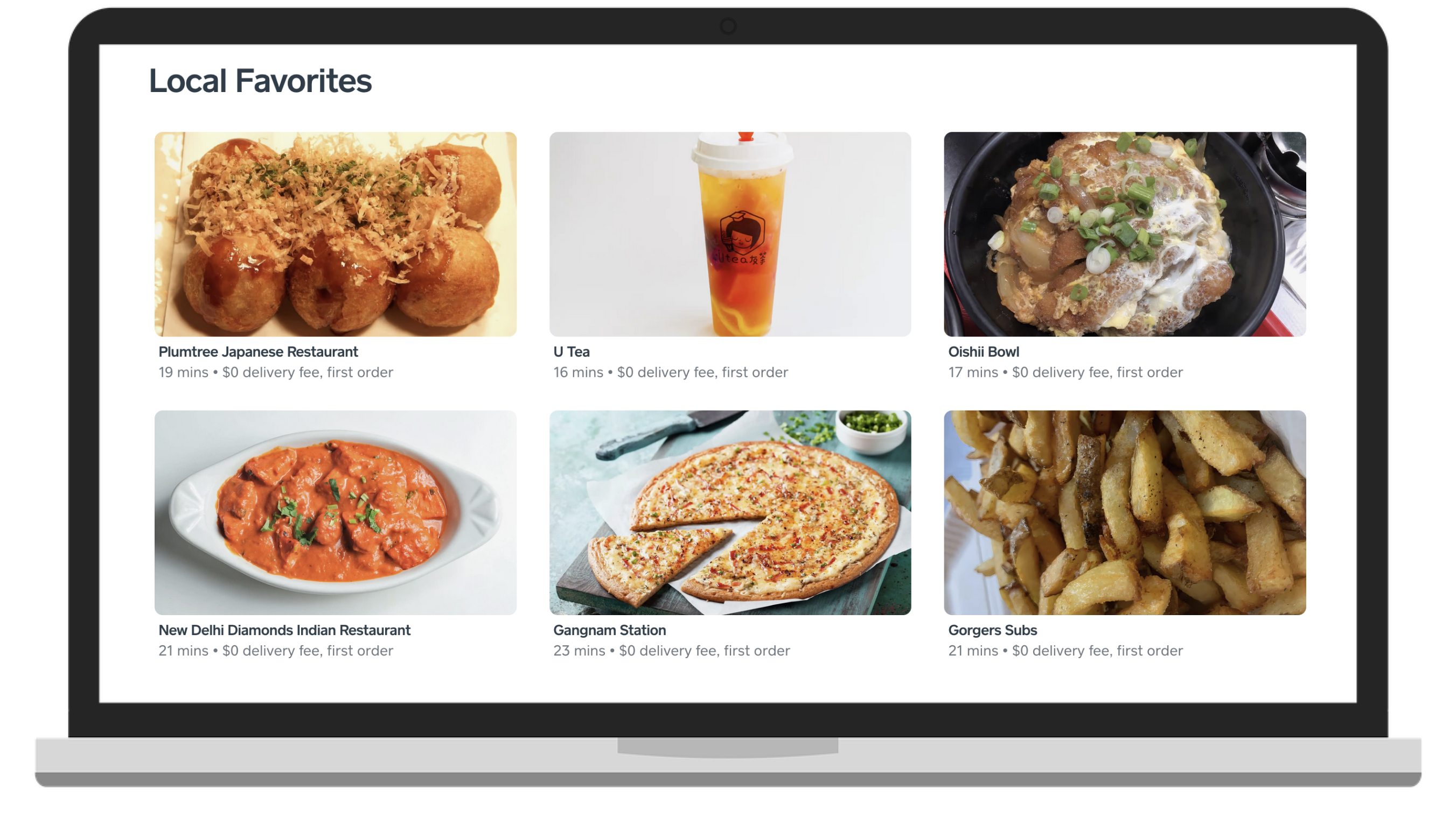 Example of how Caviar showcases restaurants in the user’s area.