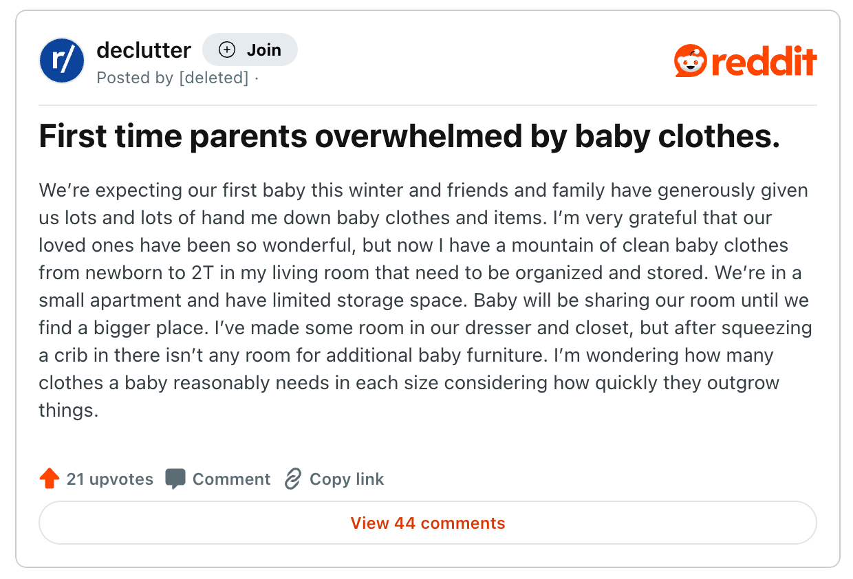 reddit baby clothing waste 2