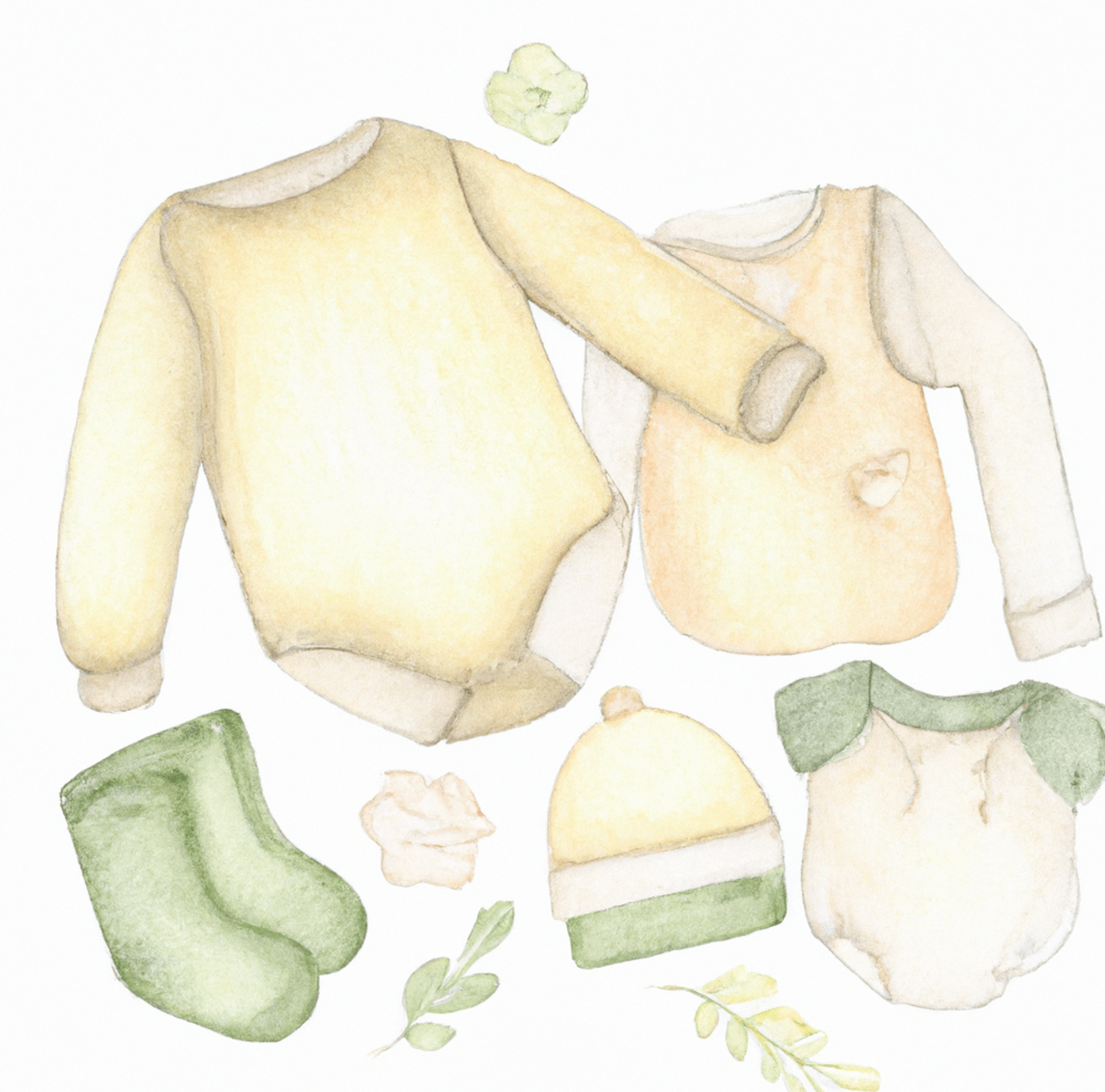 watercolor of baby clothing