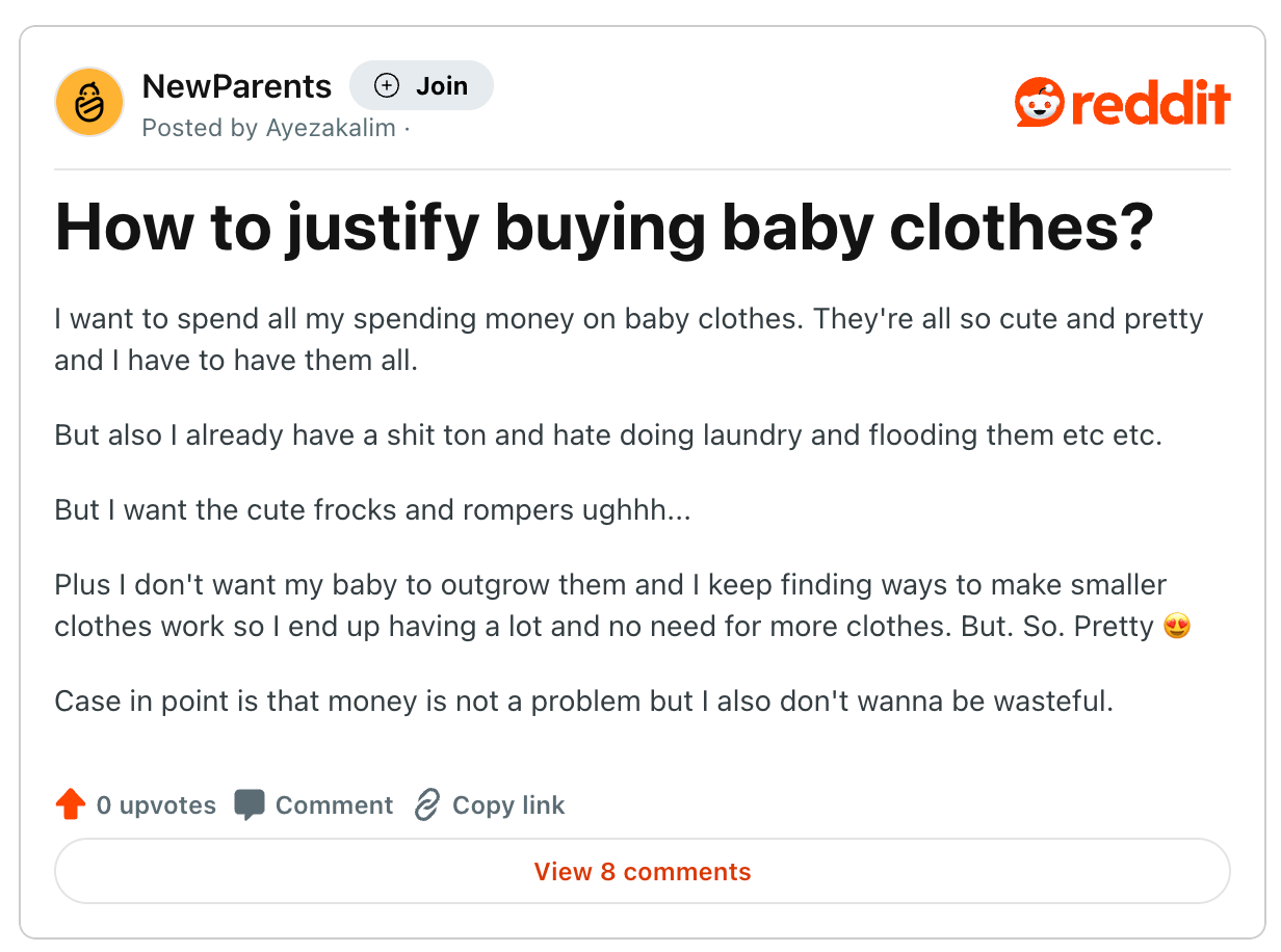 Baby Clothing Waste Reddit 1