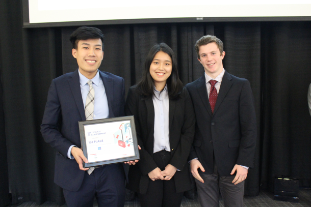 3 ViTAL members holding a prize for the HHIC event