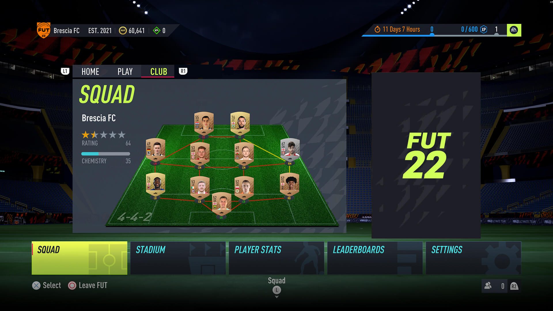 FIFA 22 Ultimate Team Squad Tab