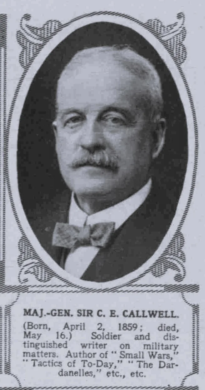 19280516 Sir Charles Callwell, Died, 19280526 The Illustrated London News, edit