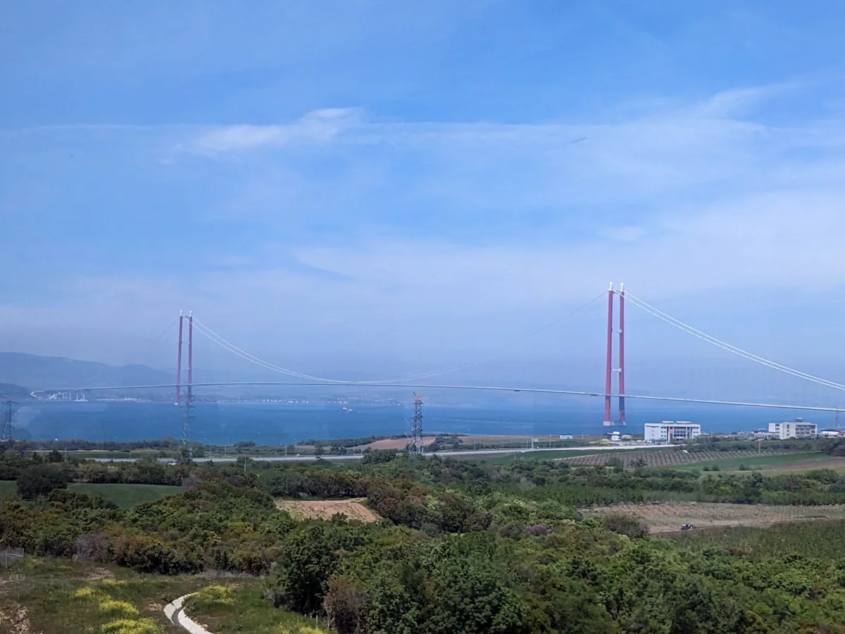 The 1915 Çanakkale Bridge across the Dardanelles, seen from the European side