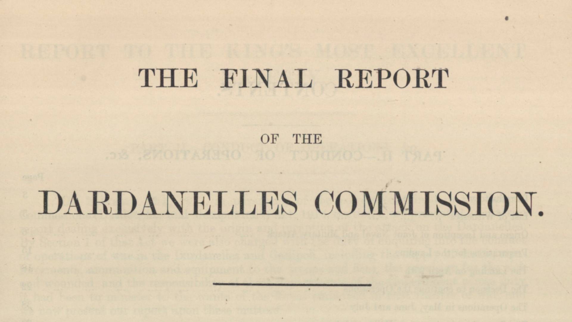 The Dardanelles Commission – reading the report that judged Gallipoli