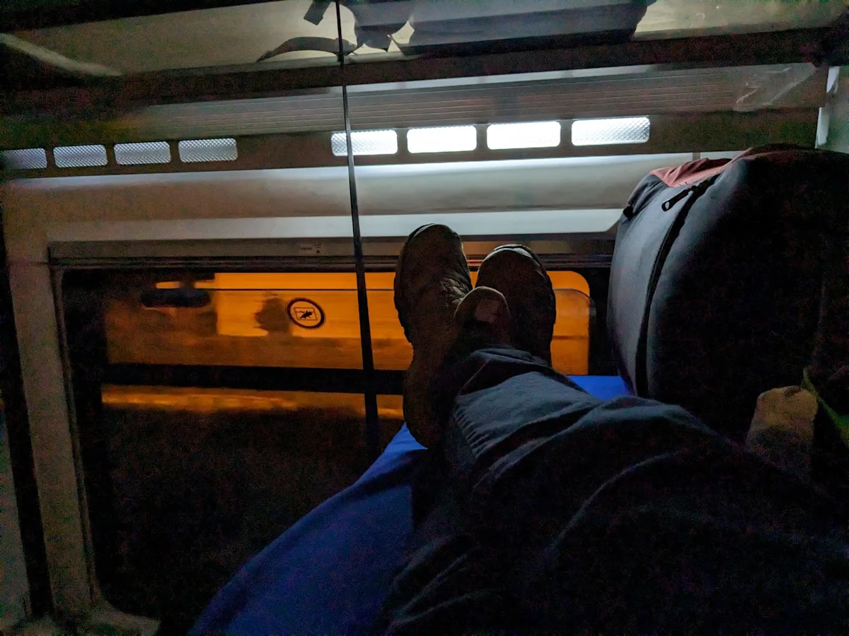 Inside the Sofia–Istanbul sleeper at night