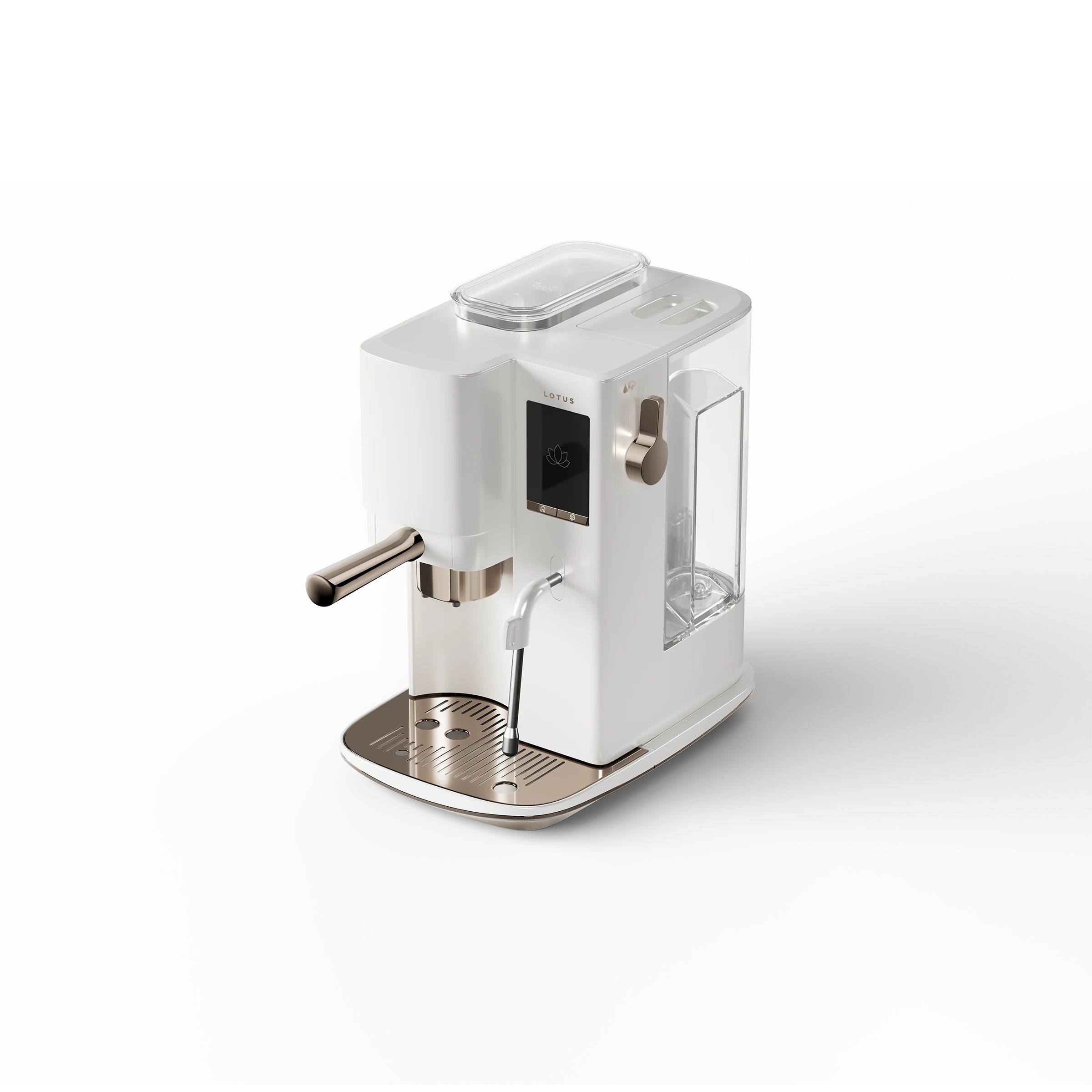 The Craft espresso machine in Alabaster, angled three-quarter view