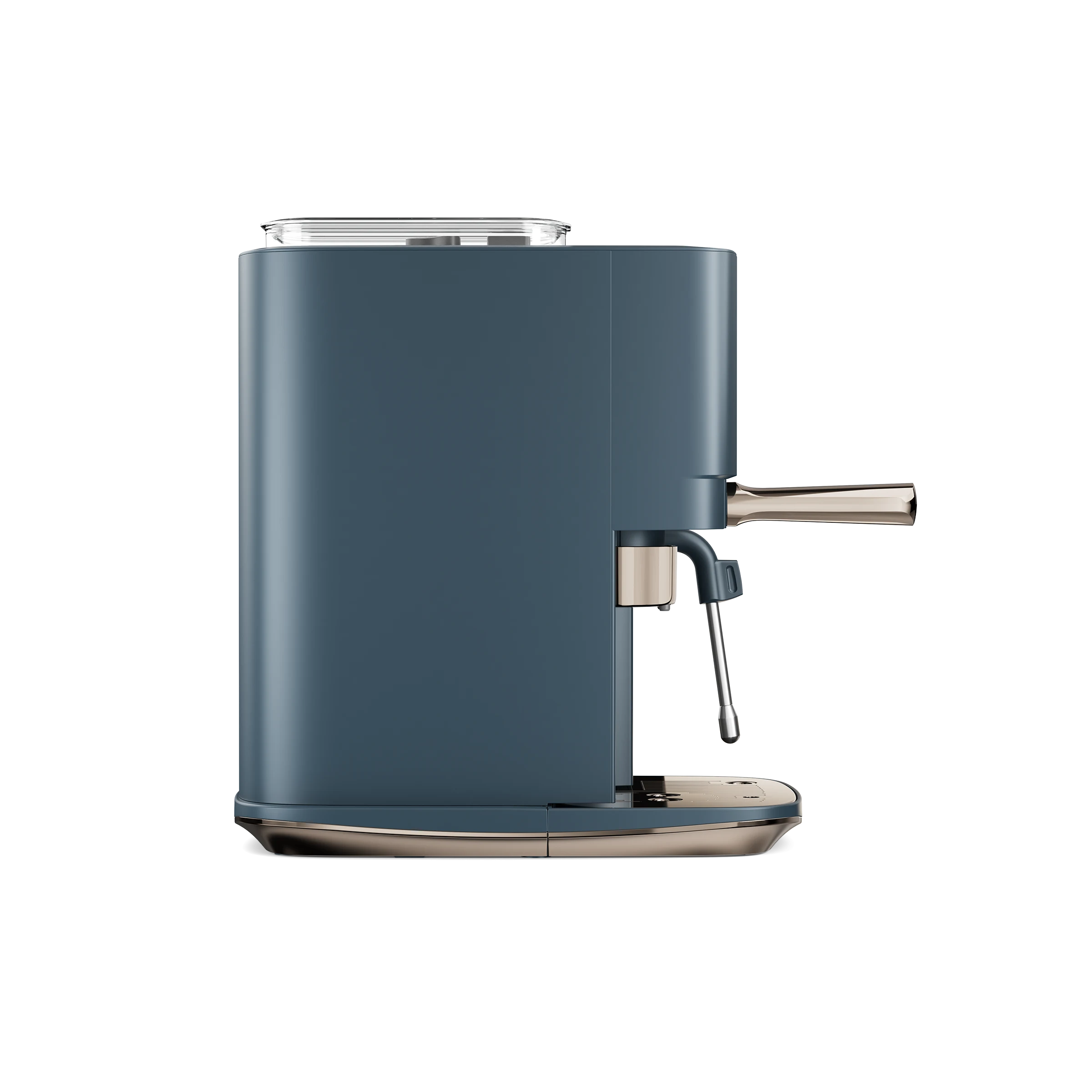 The Craft espresso machine in Bluestone, side view