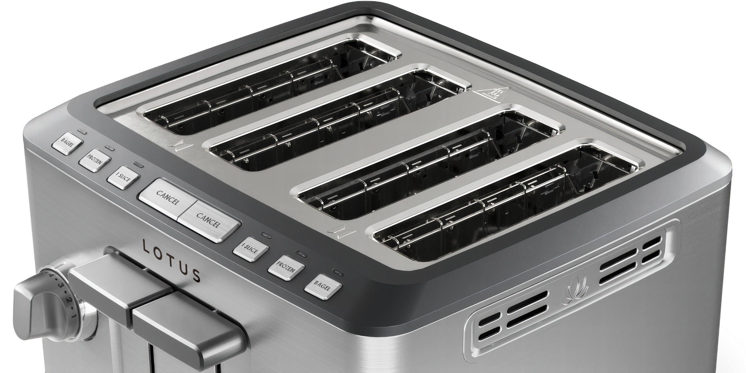 close up of the top of the four slice™ precision toaster model ltstr504