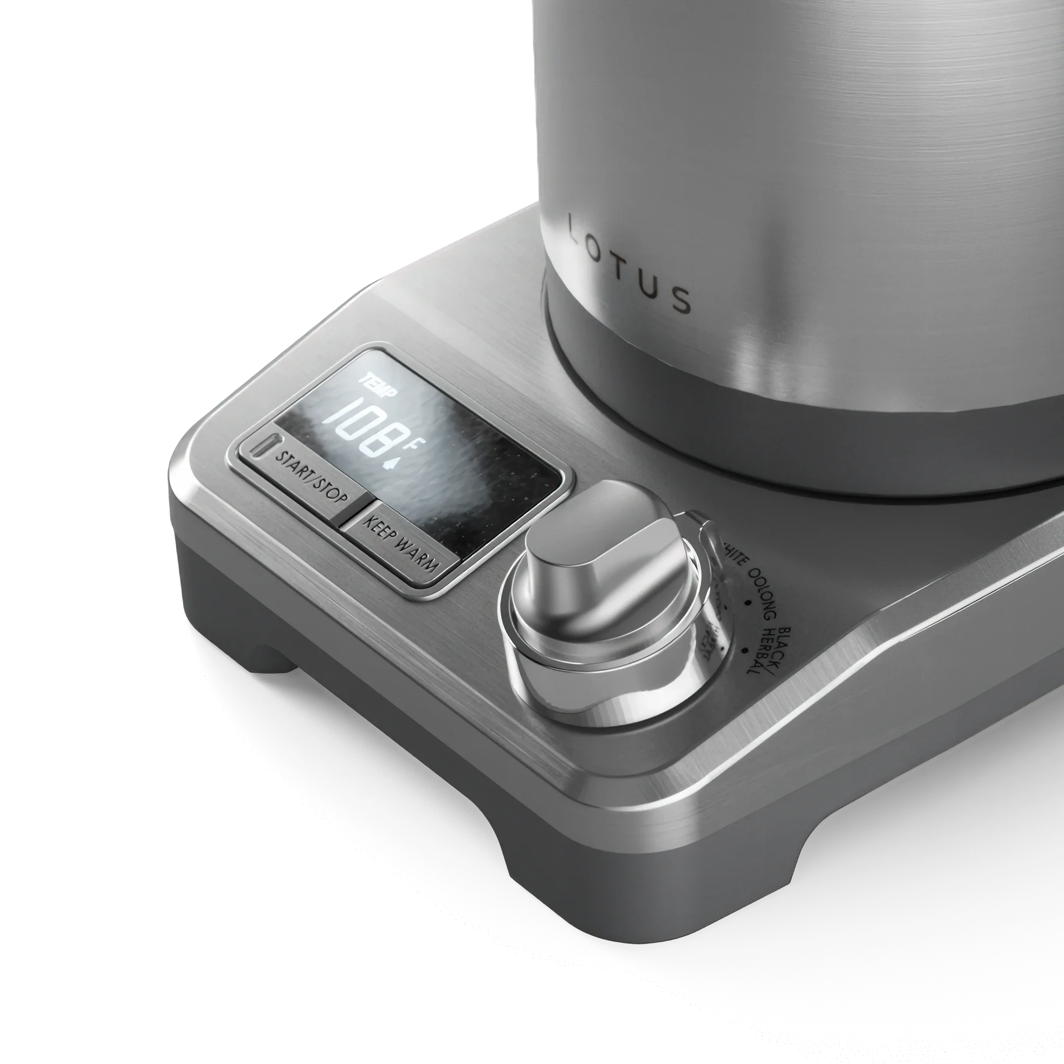 close up of the control panel on the purist™ precision temperature kettle model ltskt500