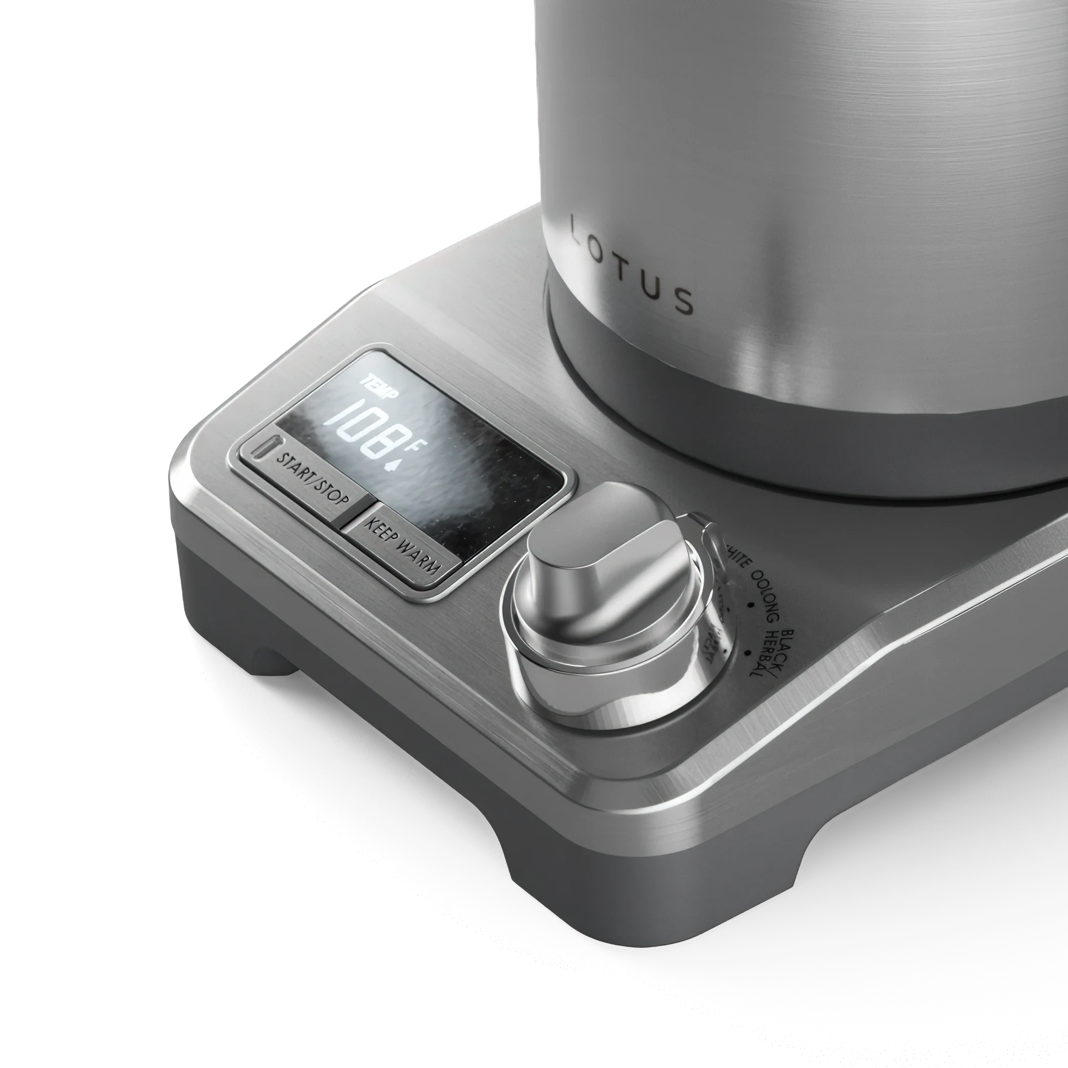 close up of the control panel on the purist™ precision temperature kettle model ltskt500