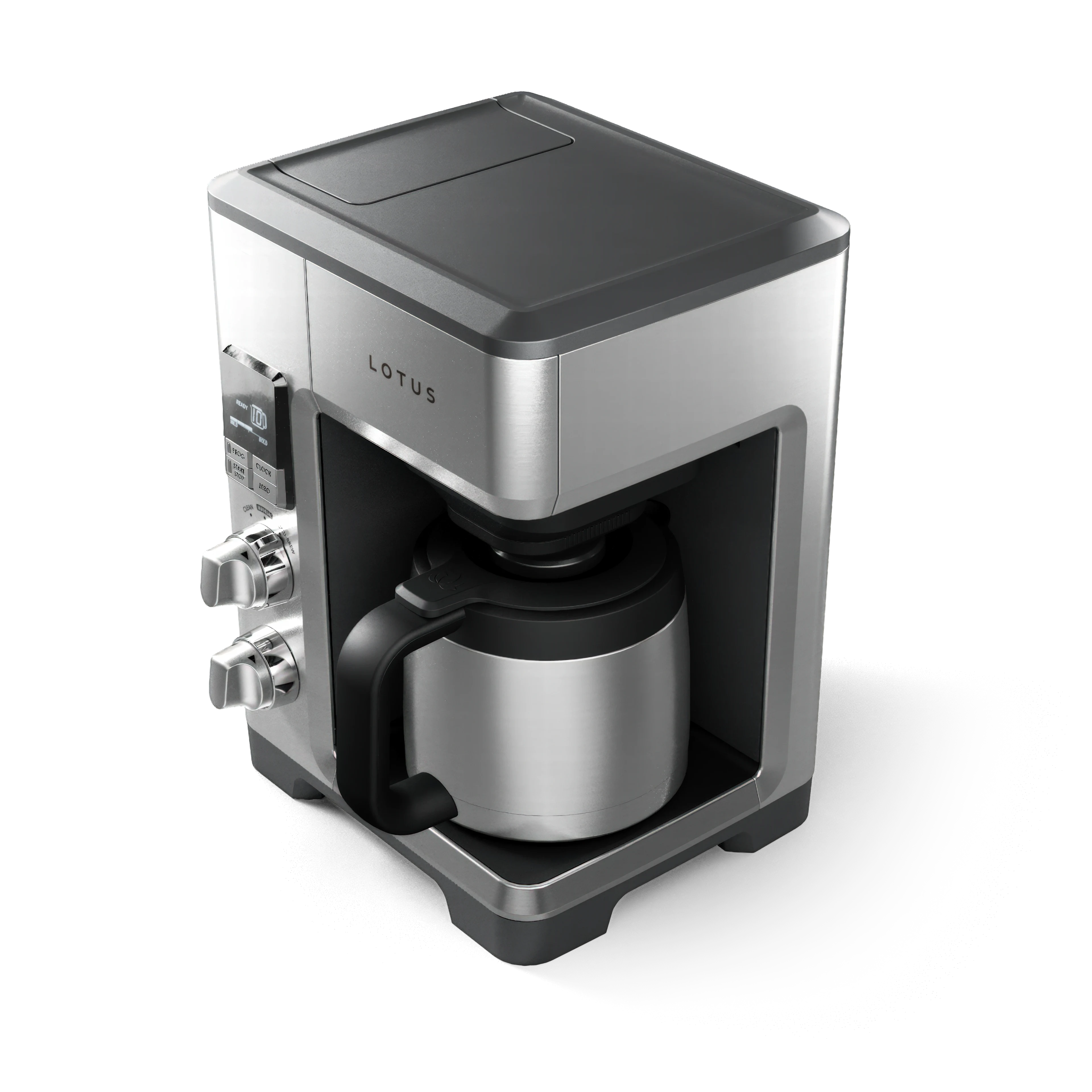 Angled view of the top drip™ coffee maker with grounds scale model ltsgr500