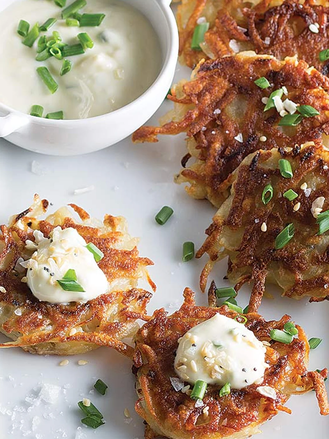 Potato Latkes with Whipped Cream Cheese