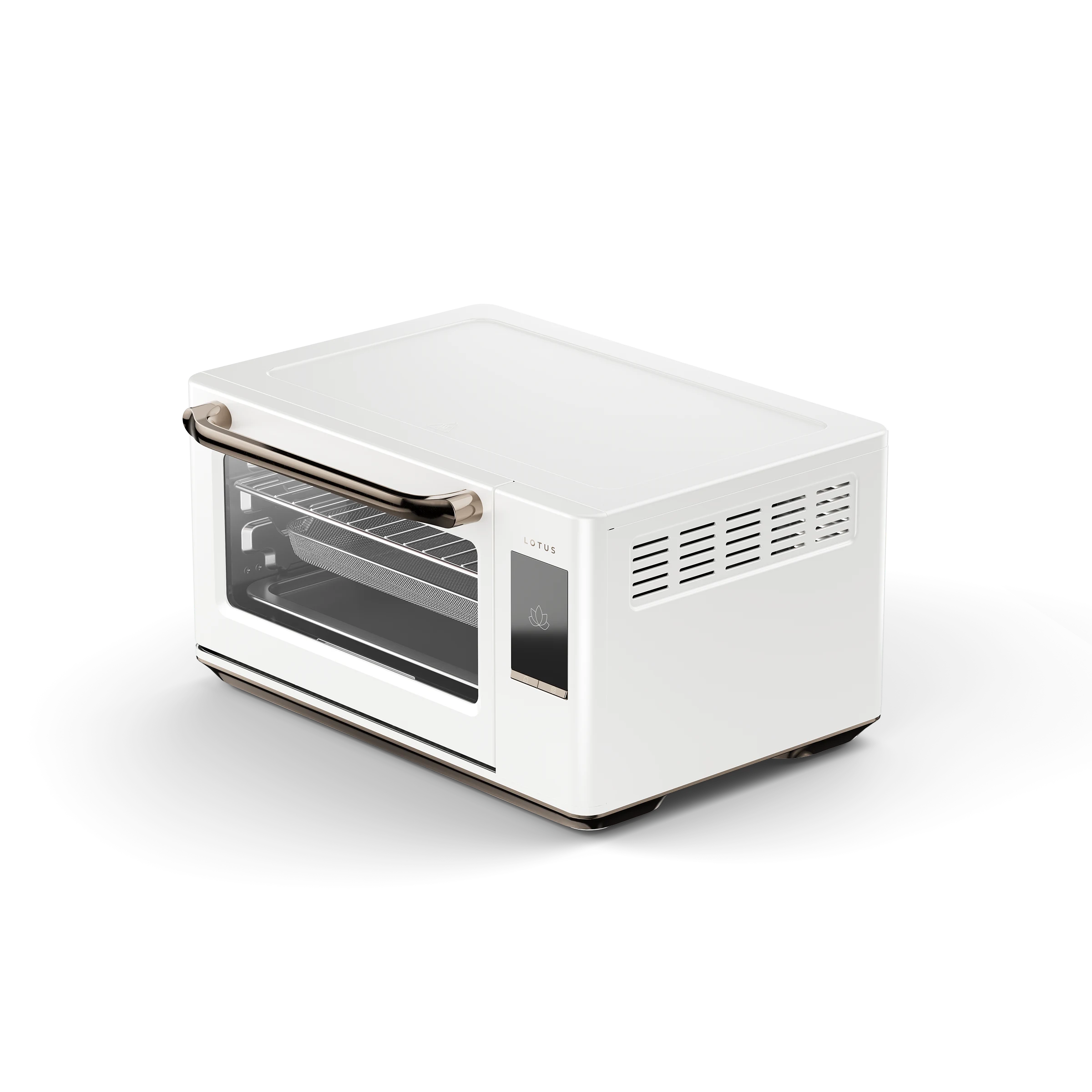 The Luminary oven in Alabaster, angled three-quarter view