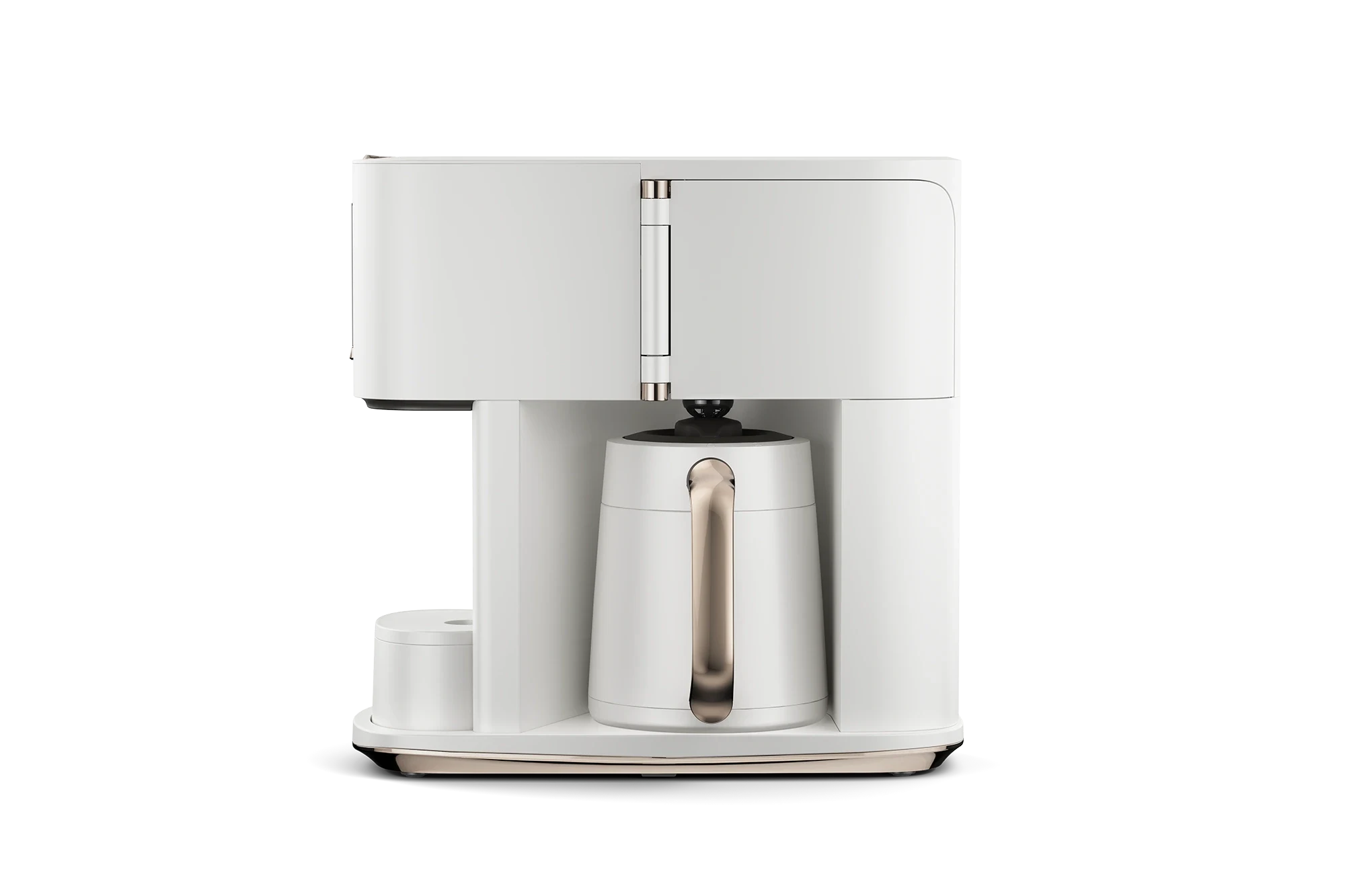 The Ritual coffee system in Alabaster in a solo product shot from the side, showing the thermal carafe housed in the single-serve brewing section