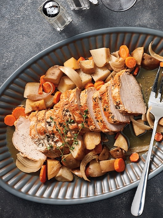 Hungarian Style Paprika Pork Loin with Potatoes and Carrots Image