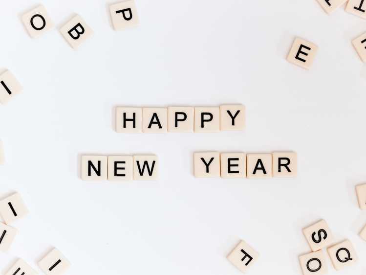 Scrabble tiles happy new year