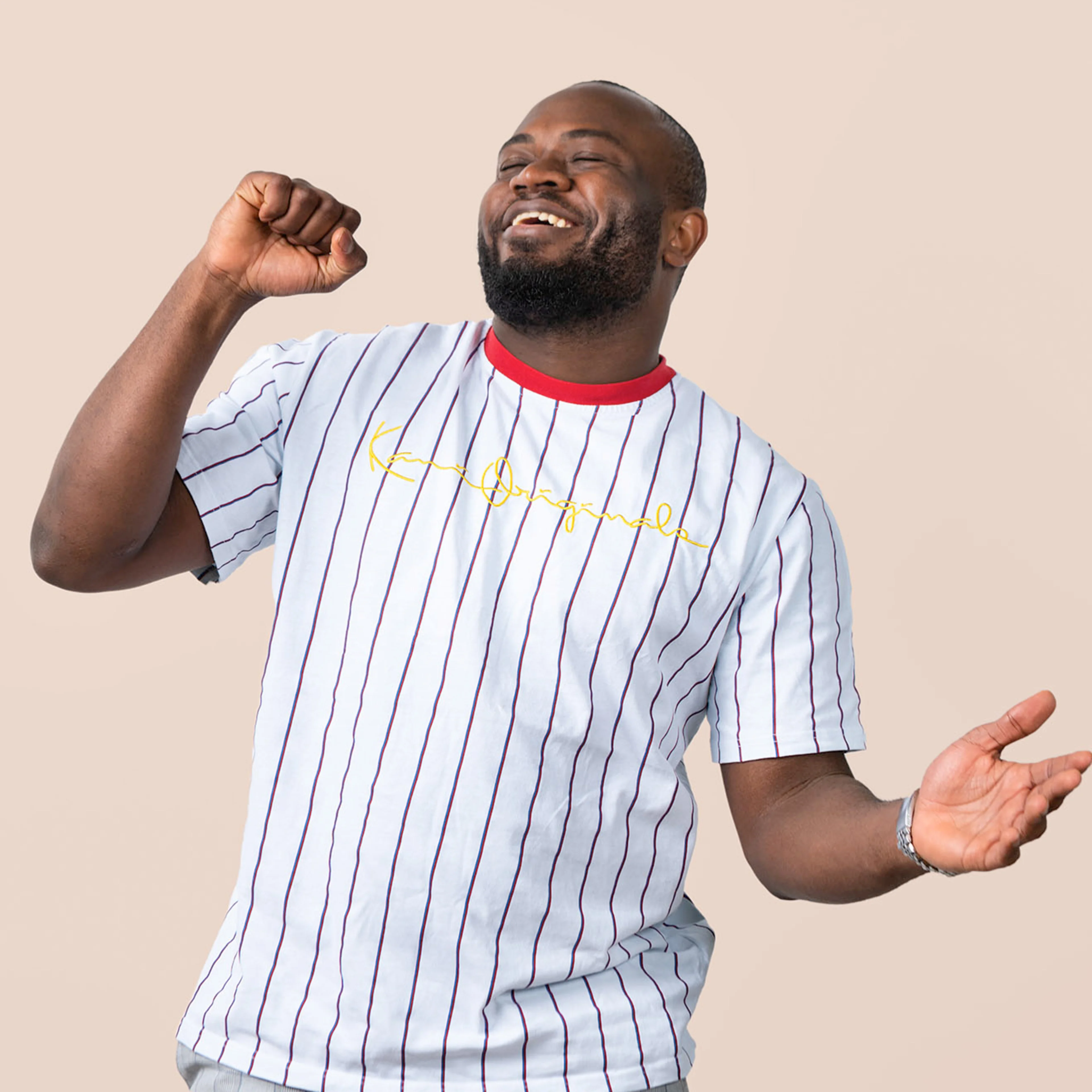 Portrait of a man in striped shirt