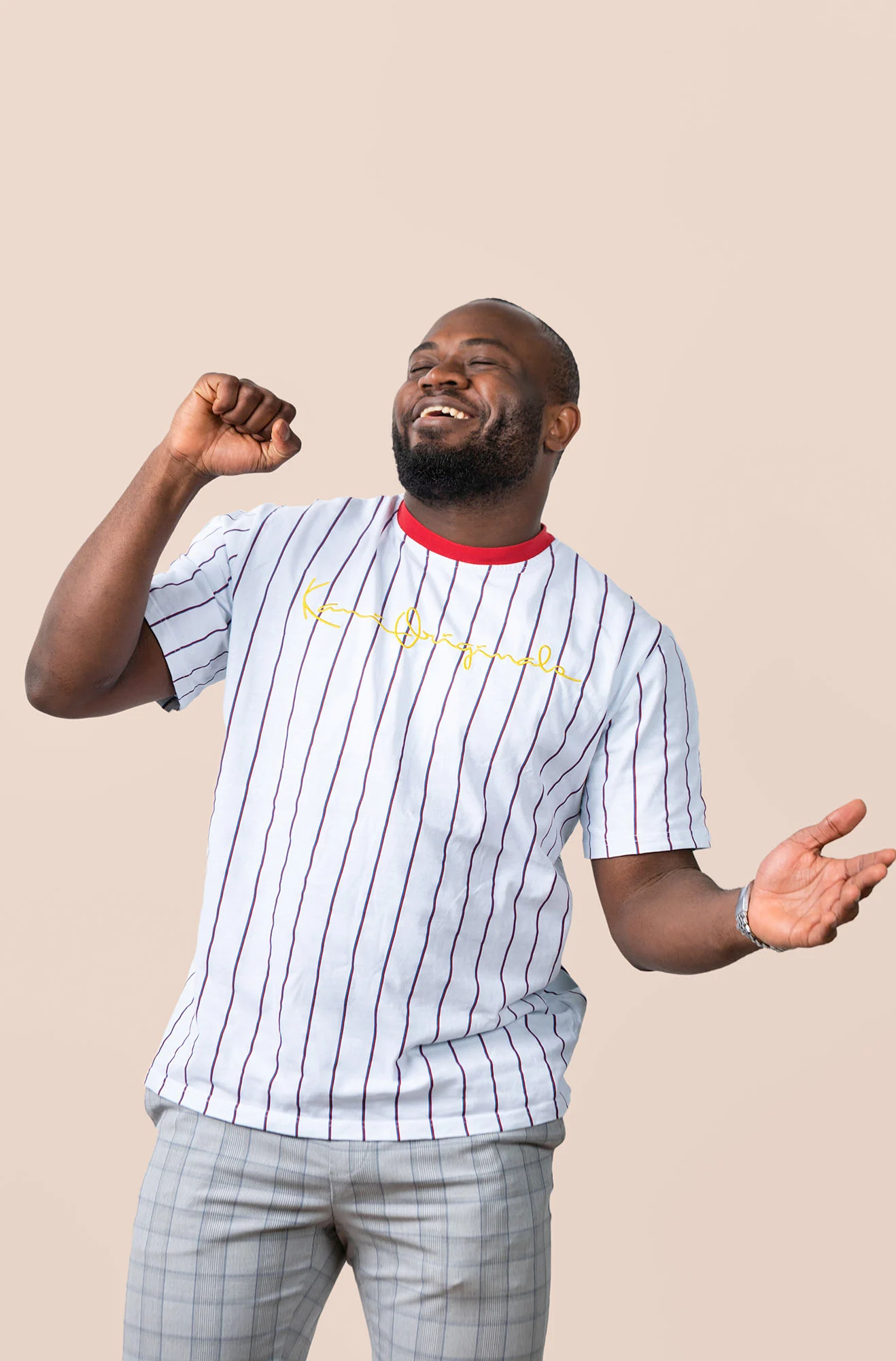 Portrait of a man in striped shirt