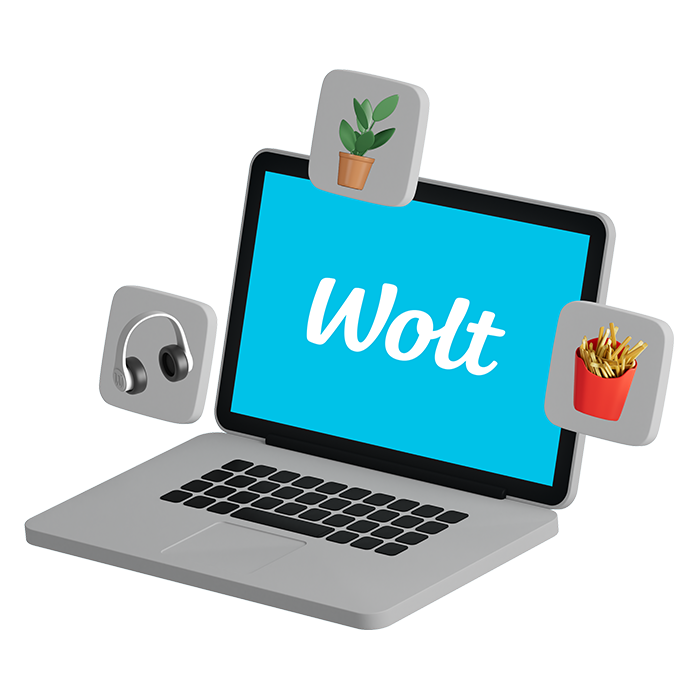 Wolt emoji - laptop with items