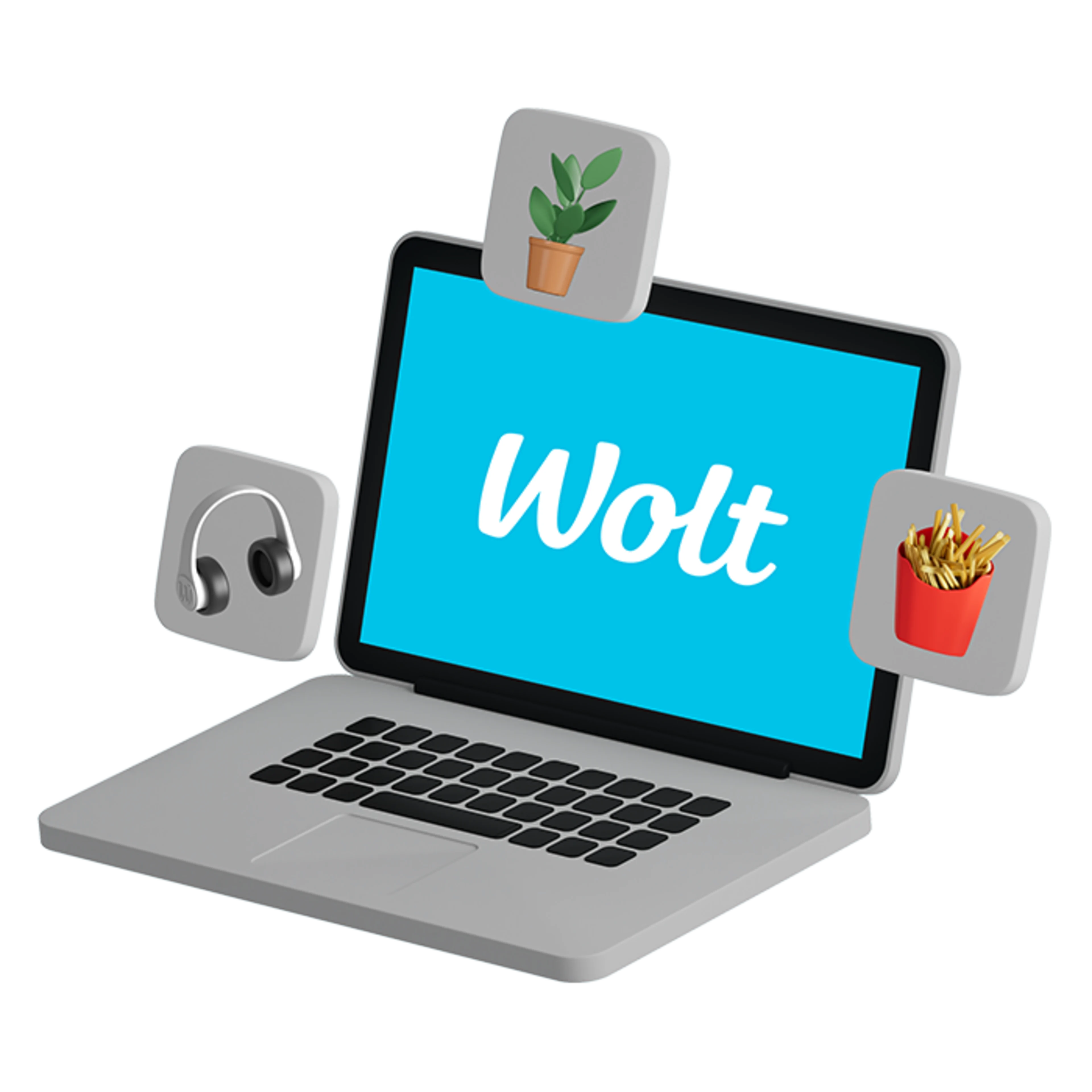 Wolt emoji - laptop with items